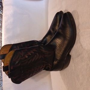 Cowboy boots leather uppers safely boots steel toe black work boots